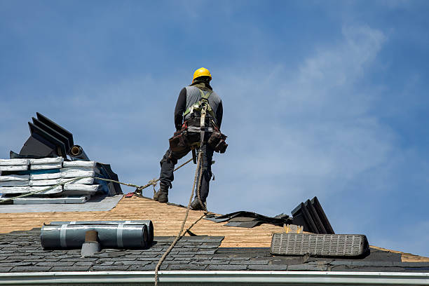 Professional Roofing technician working in Aroma Park, IL